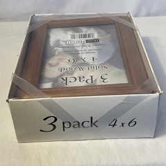 4×6 Picture Frames (Brown, 3 Pack) Solid Wood by Home Profiles Hangs or Stands