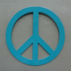 Peace Sign Symbol Plasma Cut Metal Wall Art 8″ Dia Different Colors Available