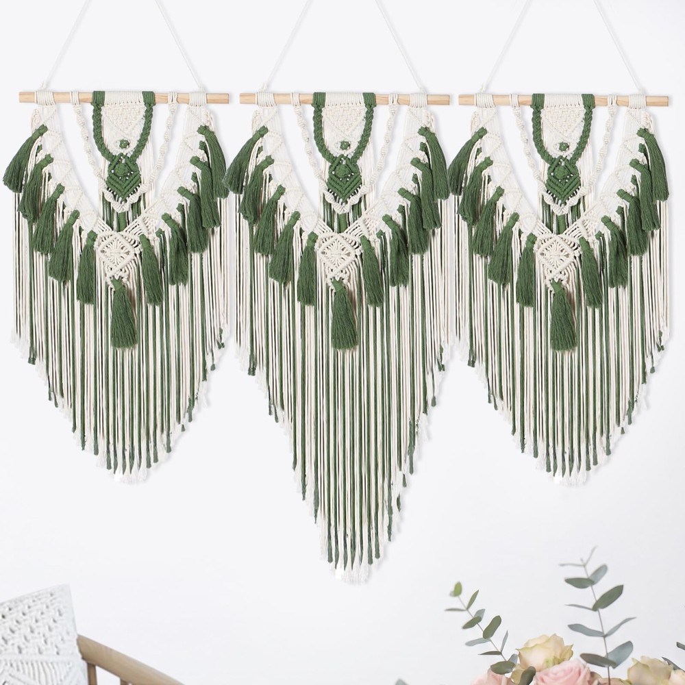 Large Boho Macrame Wall Hanging Wall Decor Bohemian Woven Handmade Tapestry w…