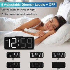 Digital Alarm Clock for Bedrooms – Plug in Electric Clock Big Numbers for Desk