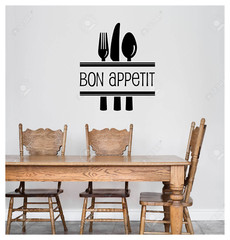 BON APPETIT Wall Decal Mural Art Sticker 22″X25″ KITCHEN DINING ROOM
