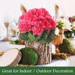 1-2 Bundles Artificial Red Geranium Silk Flowers Outdoor Plant Bush Faux Flower