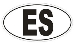 ES Spain Country Code Oval Bumper Sticker or Helmet Sticker D950