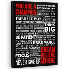 Champion’s Mantra Canvas Wall Art – Motivational Canvas Print for Bedroom, Ho…