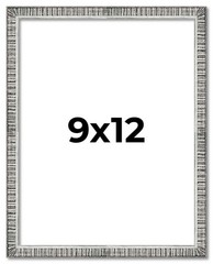 9×12 Frame Silver Grey Distressed Solid Wood Picture Frame | 0.75 Inch Moulding