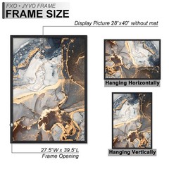 Engineered Wood 28×40 Frame, Black Picture Frame for 28 x 40 Inch Poster Puzz…