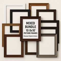 10 Piece Set 8×10 Inch Picture Frames – Mixed Closeout Styles & Colors