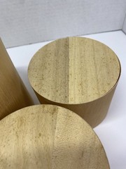 Crate&Barrel Stacking Round Birch Boxes Gift Decor Set Of 3