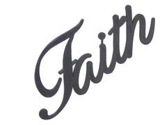 Faith Word Art Sign Home Christian Decor Wall Hanging Cursive Script Typography