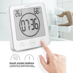 Baldr Waterproof LCD Shower Wall Clock Bathroom Kitchen Countdown Timer Alarm