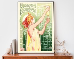 Absinthe Robette Poster Alphonse Mucha Art Nouveau Wall Art