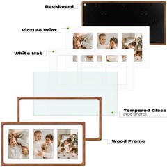 , 5×7 Collage Picture Frame – Solid Wood with Real Glass – Multi Picture Fram…