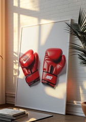 Red Nike Boxing Gloves Poster, Boxing Gloves Wall Art, Boxing Poster, Nike Art