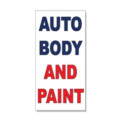 Auto Body Paint Blue Red Auto Car Repair Shop DECAL STICKER Retail Store Sign