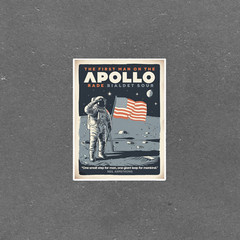 Vintage NASA sticker – The First Man on the Apollo – Space Exploration Wall Art