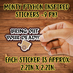 Monty Python Inspired Stickers for Your Laptop, Water Bottler, or Planners.