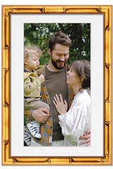 11×22 Frame Gold Bamboo With White Picture Mat For 11×22 Photo – Gold Bamboo 13x