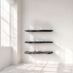 Black Live Edge Floating Shelf Solid Wood Wall Shelf Rustic Modern Handmade Char