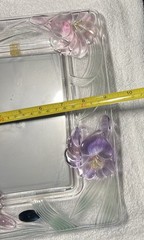 CrystalClearStudios Floral Picture Frame Carnival Glass see info to bundle clock