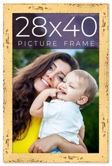 28×40 Frame Yellow Real Wood Picture Frame Width 1.25 inches | Interior Frame De