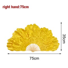 Women Dancing Peony Hand Fan Showgirl Decor Folding Dance Prop Left/Right Hand