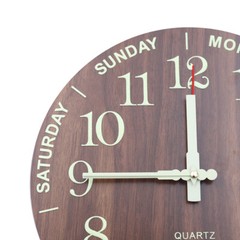 12Inch Large Modern Luminous Night Light Wall Clock Silent Wood Battery operated