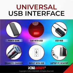 Mini USB LED Light 1-Pack Red | Direct Plug-in Miniature/Nano Car Interior Am…