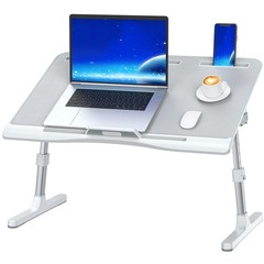 Laptop Bed Desk with Adjustable Heights and Angles, Upgraded-Sturdy Foldable …
