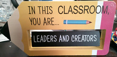 NEW wooden PENCIL SHAPE IN THIS CLASSROOM WE ARE… tabletop decoration block