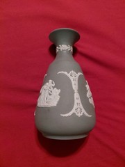 Wedgwood ~ Celadon (Green) Jasper Ware ~ 4-7/8″ Cameo Bud Vase ~ Mint Condition
