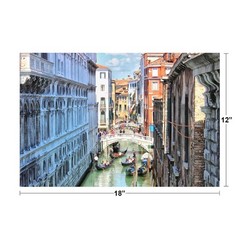 Gondalos in a Traffic Jam in Venice Italy Photo Art Print Poster 12×18
