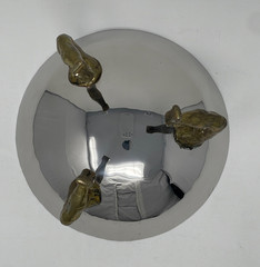 Michael Arams Three Footed Leg Bowl Stainless Steel Bronze Legs