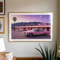 Pink Vintage Desert Motel Western Wall Art Southwestern Wall Decor Eclectic