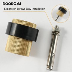1-1/2 Inch Long Heavy Duty Floor Mounted Brass Door Stopper Brushed Brass