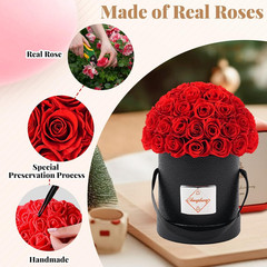 Flowers Roses Forever Gifts for Women – 49 Preserved Flowers Real Roses Birthday