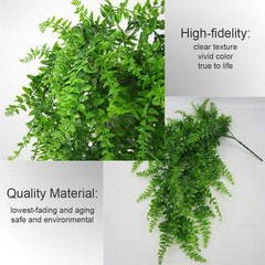 2Pcs UV Resistant Artificial Hanging Ferns – Lifelike Greenery for All Occasions