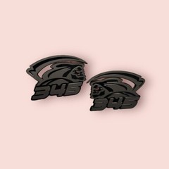 Red Eye Reaper 345 Car Truck Emblem Badge Matte Black on Black Custom Pack of 2