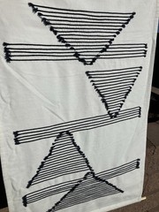 NWT Surya Savion Woven White & Black Hanging Wall Hanging Art Geometric 24″x36″
