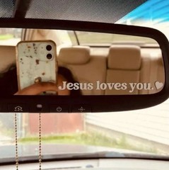 Jesus Loves You (Set of 5) Mirror Decal Vinyl Sticker Christian Car Rearview