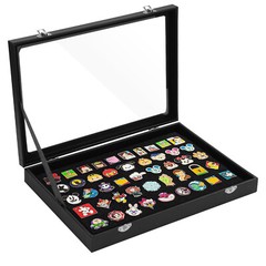 2pcs Clear Pin Display Case Dustproof Pin Collection Showcase Storage Organizer