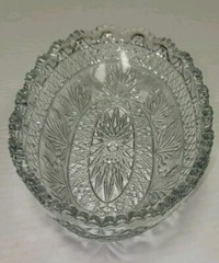 Antique Sawtooth Imperial Nucut Glass Candy Snack Condiment Dish Vintage