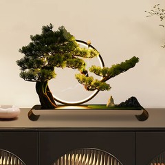 Realistic Simulation Bonsai Artificial Tree with LED Lamp Ring for Home USB 8W