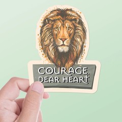 Courage Dear Heart CS Lewis Quote Sticker- Cute Decal for Water Bottle & Laptop