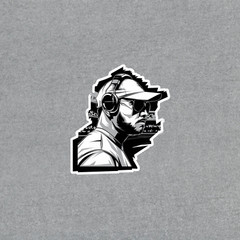 Monochrome DJ with Headphones and Sunglasses Illustration Sticker #3869