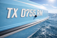 White Raised Domed Registration Numbers for Boat & Jet Ski