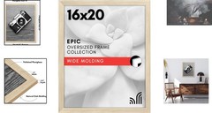 Wide 16×20 Picture Frame in Natural Oak – Vertical or Horizontal Hanging
