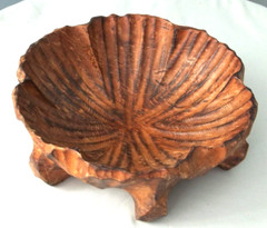 VINTAGE WOODEN HANDCARVED AMBROSIA MAPLE FOOTED BOWL 8″ x 3″…