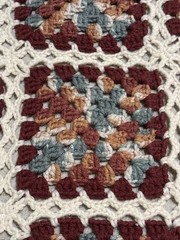 Vintage Handmade 61×74” Crochet Granny Square Blanket Afghan