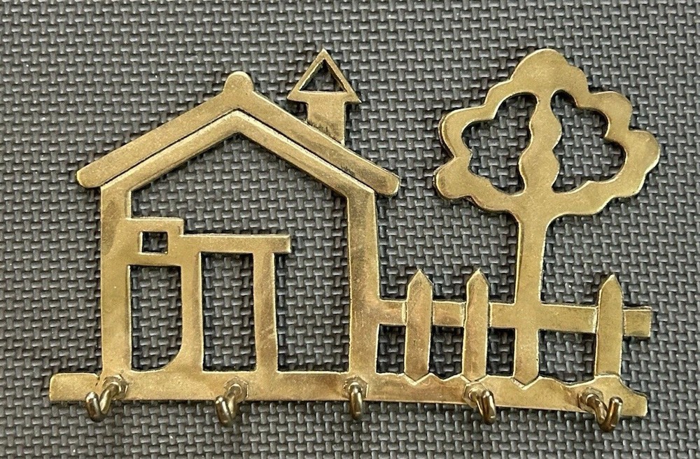 VTG Solid Brass Key Holder Rack Wall Mount 5-Hook Hanger Leonard Silver Mfg. Co.