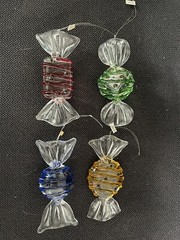 Lot Of 4 Candy Decor Plastic Acrylic 3” Christmas (H1)